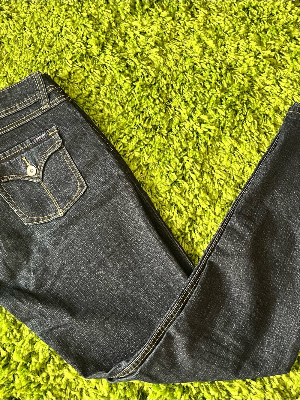 Angels Y2K Dark Wash Skinny Jeans Blue Black Denim Stretch 5-Pocket Sz L